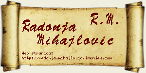 Radonja Mihajlović vizit kartica
